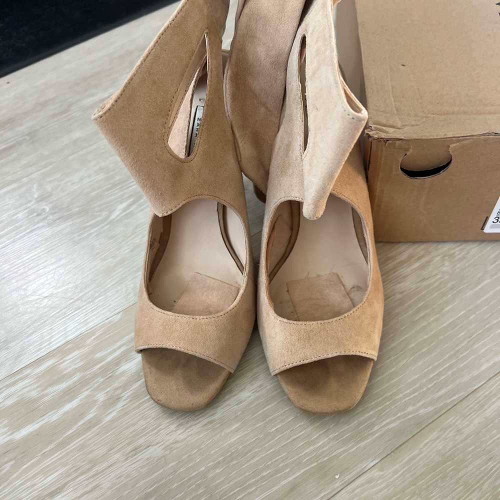 Zara Tan Heeled Boots